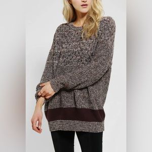 BDG Oversized Burgundy Knit Sweater
